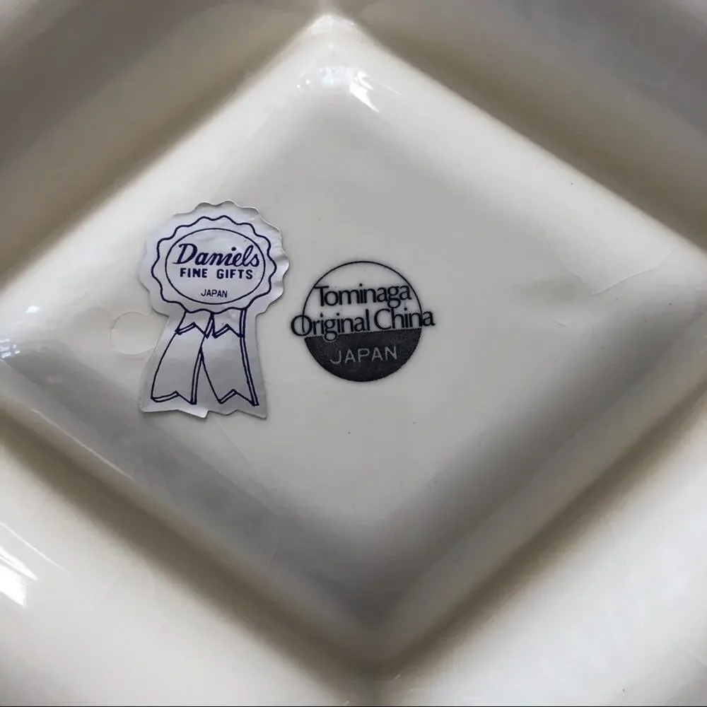 Vintage Condiment Dish Tominaga Japan Relish Dip Veggie Grannycore CRAZING